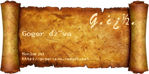 Goger Éva névjegykártya